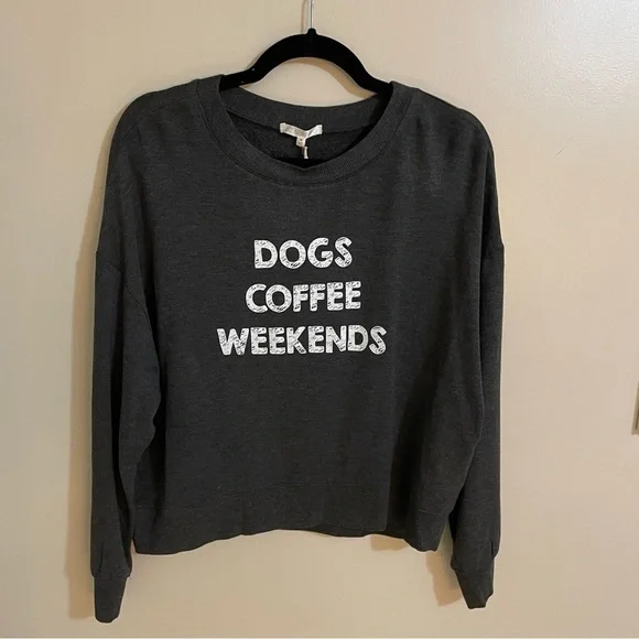 Z Supply Elle Dog Sweatshirt, Charcoal Grey, Size M - Picture 5 of 9